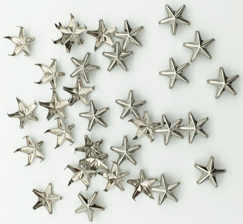 Newless 100pcs 10mm Star DIY Leathercraft Metal Punk Studs Rivet Spikes Nailheads (Silver) - Image 2